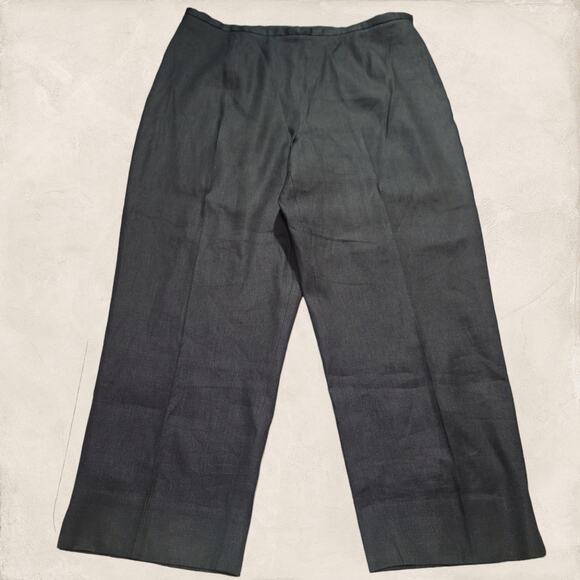 Valerie Stevens Collection Black Grey Linen Blend Trouser Pants Size 14 - Picture 1 of 9